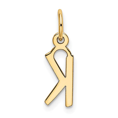 10K Gelbgold Klein Schräg Block Initiale K Charm