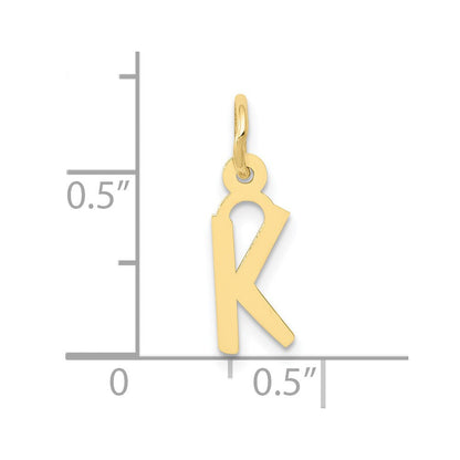 10K Gelbgold Klein Schräg Block Initiale K Charm