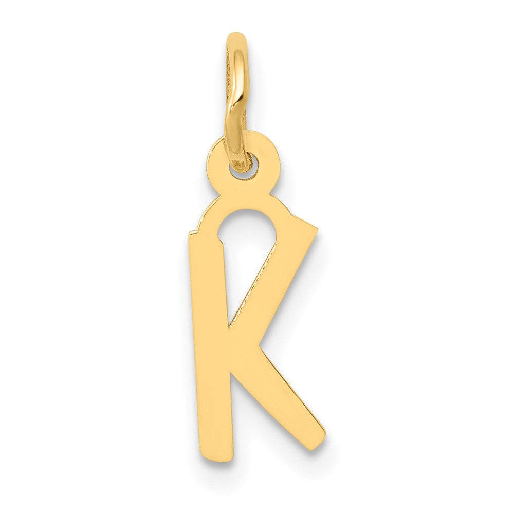 10K Gelbgold Klein Schräg Block Initiale K Charm