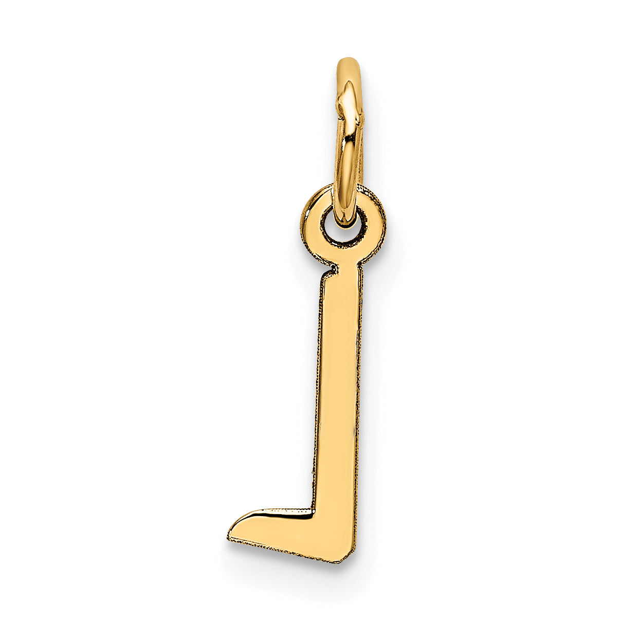 10K Gelbgold Klein Schräg Block Initiale L Charm
