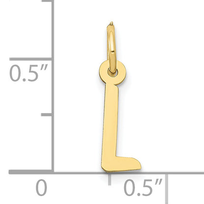 10K Gelbgold Klein Schräg Block Initiale L Charm