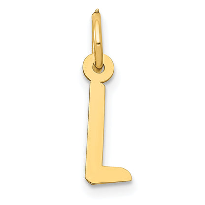 10K Gelbgold Klein Schräg Block Initiale L Charm