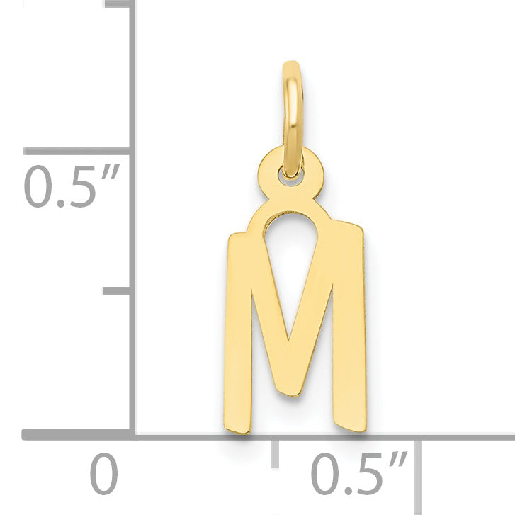 10K Gelbgold Klein Schräg Block Initiale M Charm