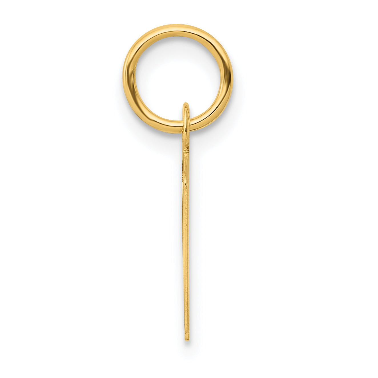 10K Gelbgold Klein Schräg Block Initiale N Charm