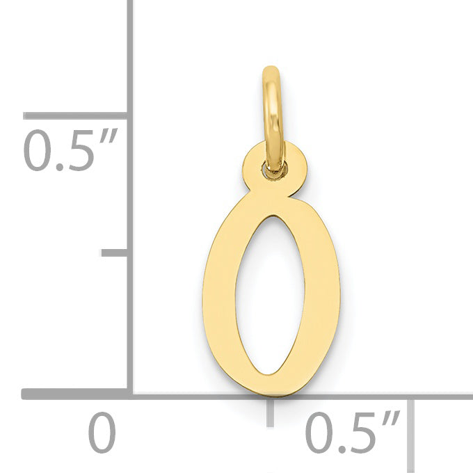 10K Gelbgold Klein Schräg Block Initiale O Charm