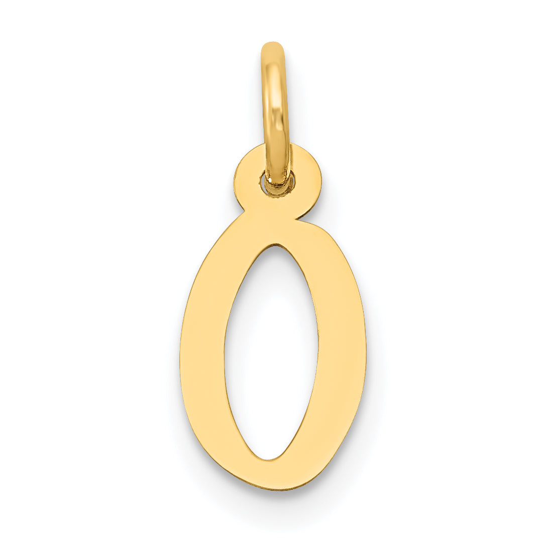 10K Gelbgold Klein Schräg Block Initiale O Charm