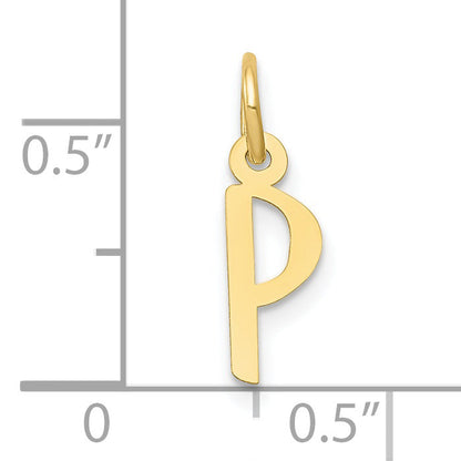 10K Gelbgold Klein Schräg Block Initiale P Charm