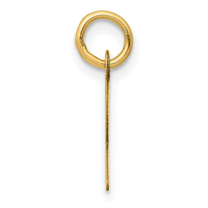 10K Gelbgold Klein Schräg Block Initiale R Charm
