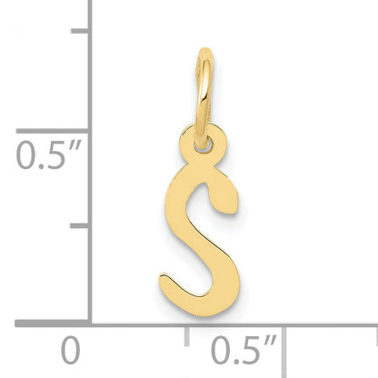 10K Gelbgold Klein Schräg Block Initiale S Charm