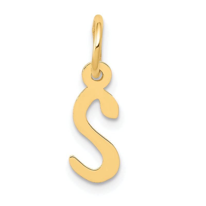 10K Gelbgold Klein Schräg Block Initiale S Charm