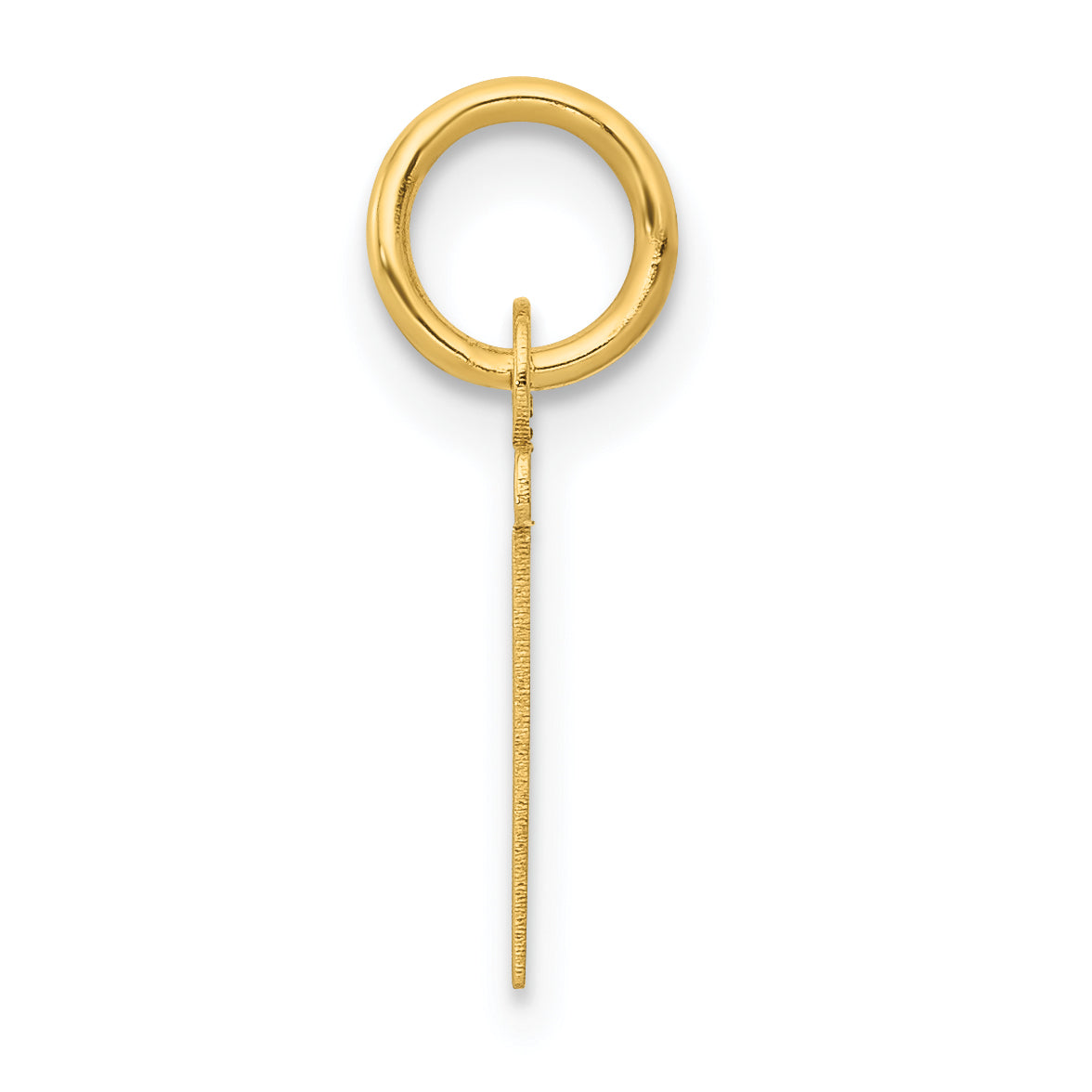 10K Gelbgold Klein Schräg Block Initiale T Charm