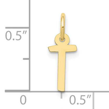 10K Gelbgold Klein Schräg Block Initiale T Charm