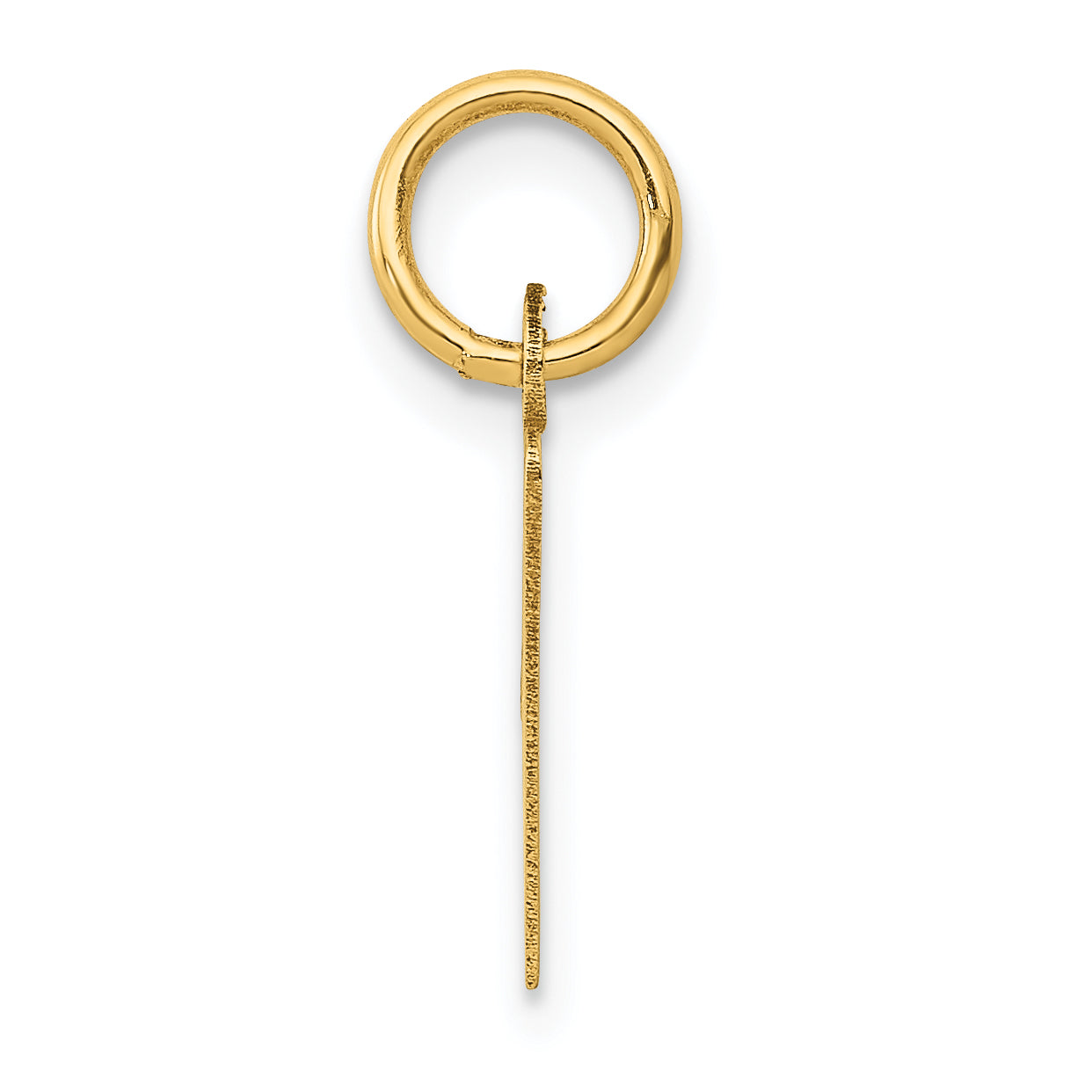 10K Gelbgold Klein Schräg Block Initiale V Charm