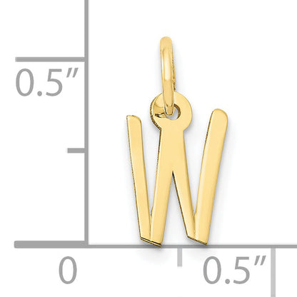 10K Gelbgold Klein Schräg Block Initiale W Charm