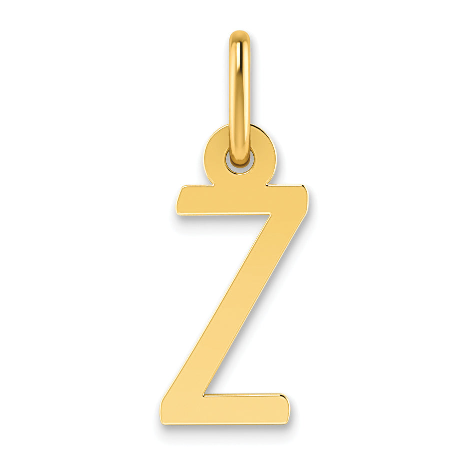 10K Gelbgold Klein Schräg Block Initiale Z Charm