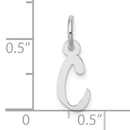 10K Weißgold Klein Schräg Block Initiale C Charm