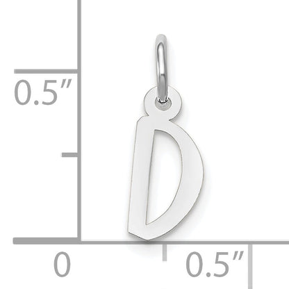 10K Weißgold Klein Schräg Block Initiale D Charm