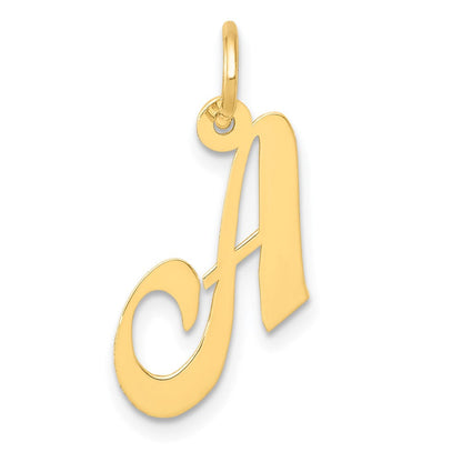 10K Gelbgold 10K Klein Fantasie Schreibschrift Initiale A Charm