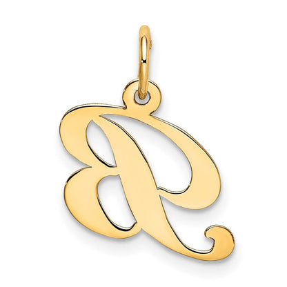 10K Gelbgold 10K Klein Fantasie Schreibschrift Initiale B Charm