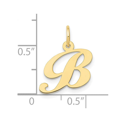 10K Gelbgold 10K Klein Fantasie Schreibschrift Initiale B Charm