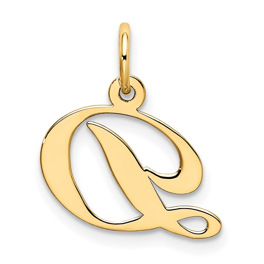 10K Gelbgold 10K Klein Fantasie Schreibschrift Initiale D Charm