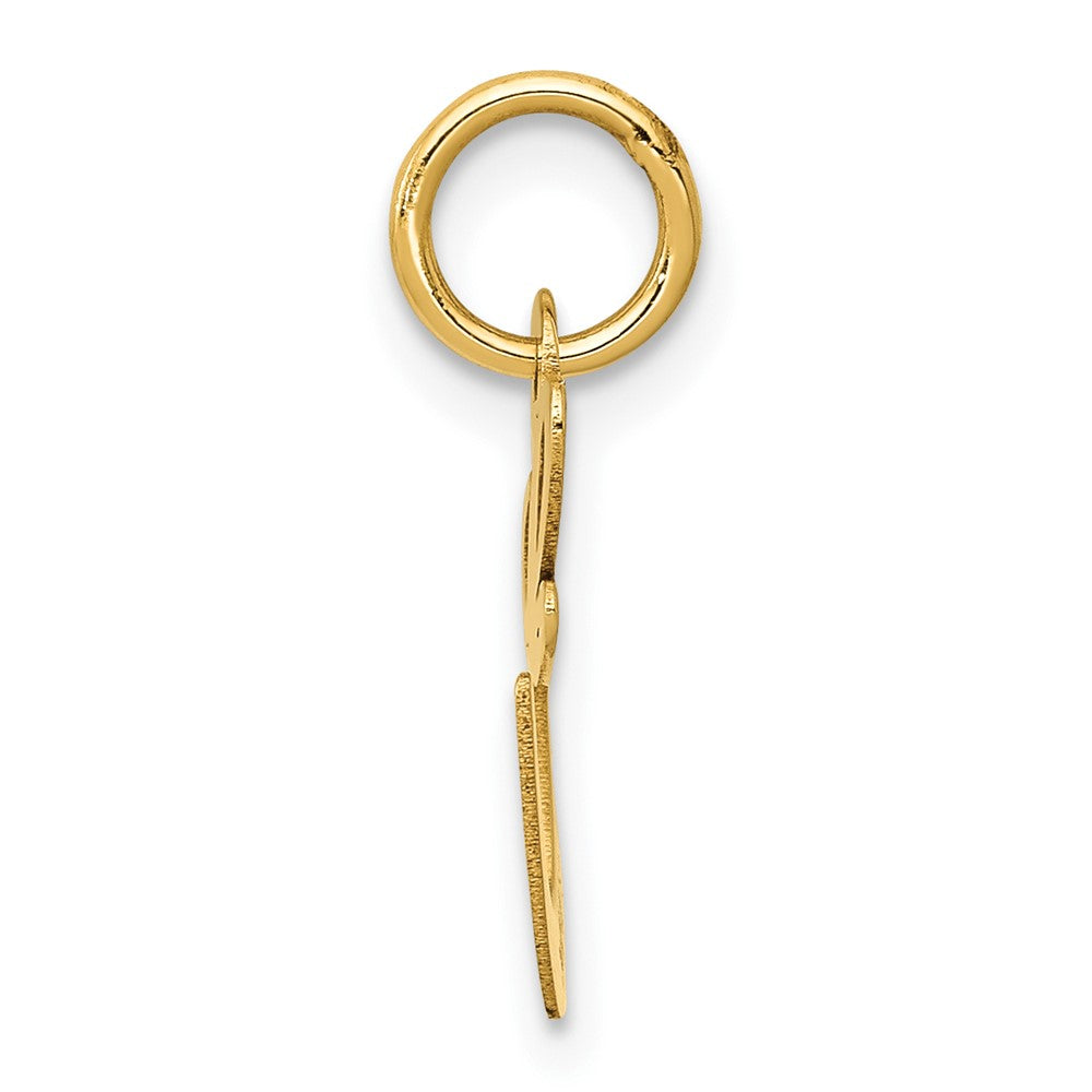 10K Gelbgold 10K Klein Fantasie Schreibschrift Initiale E Charm