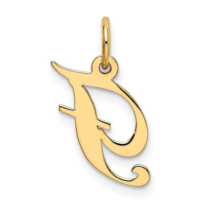 10K Gelbgold 10K Klein Fantasie Schreibschrift Initiale F Charm