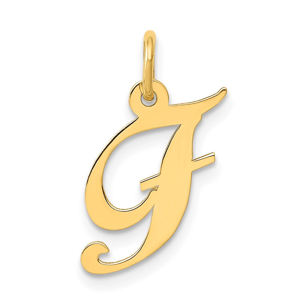 10K Gelbgold 10K Klein Fantasie Schreibschrift Initiale F Charm