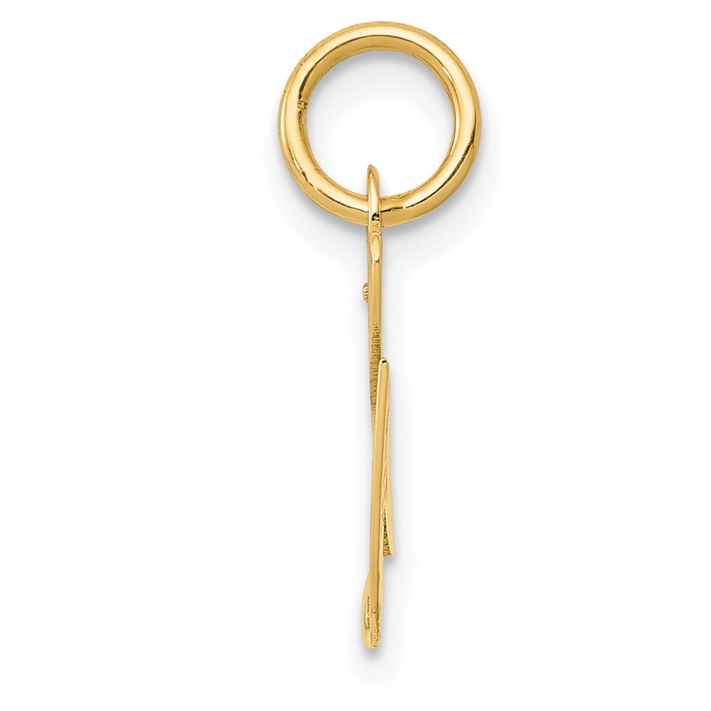 10K Gelbgold 10K Klein Fantasie Schreibschrift Initiale G Charm