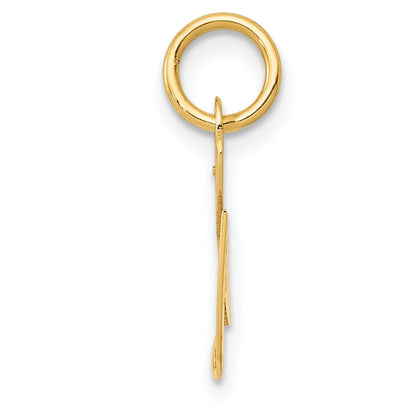 10K Gelbgold 10K Klein Fantasie Schreibschrift Initiale G Charm