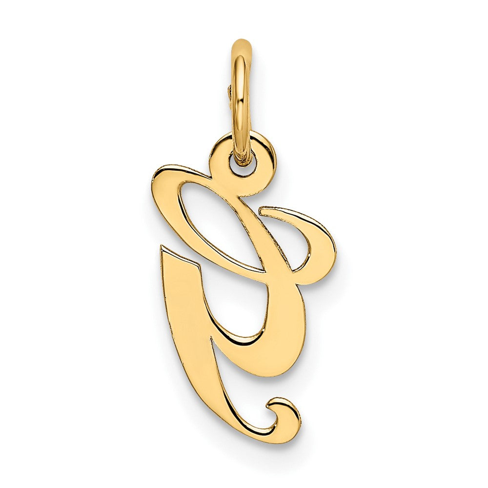 10K Gelbgold 10K Klein Fantasie Schreibschrift Initiale G Charm