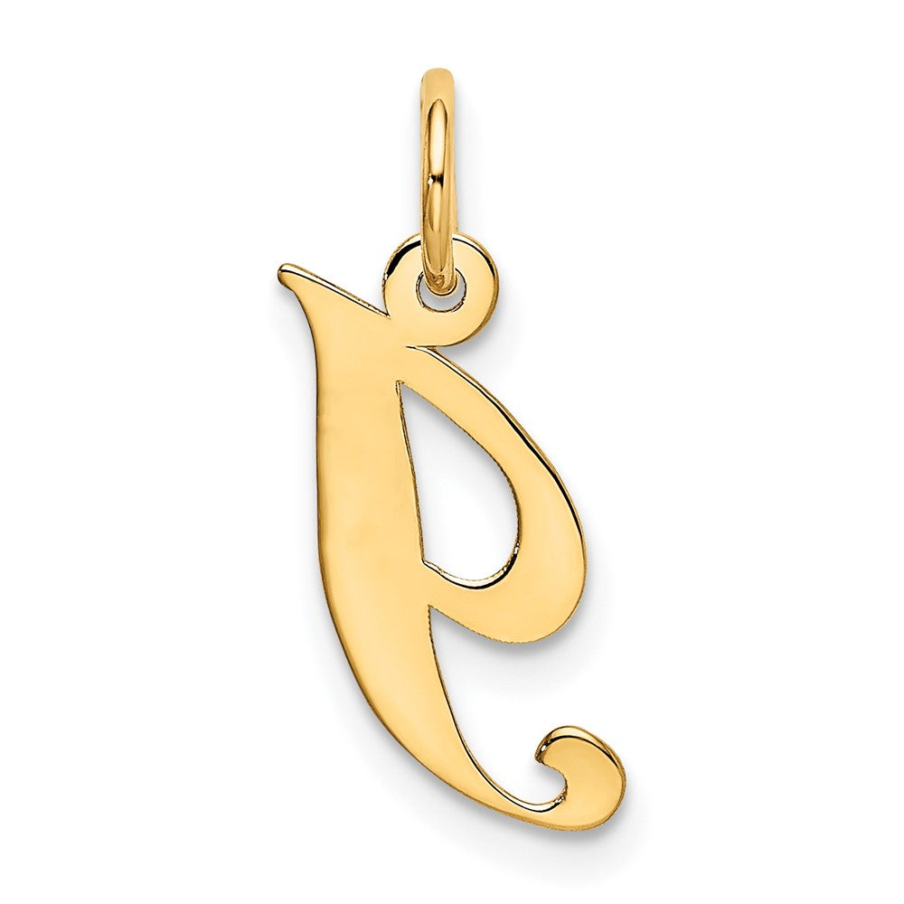 10K Gelbgold 10K Klein Fantasie Schreibschrift Initiale I Charm