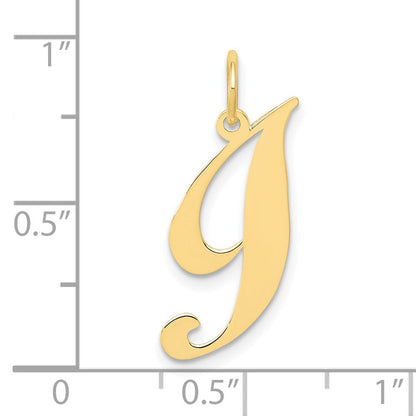 10K Gelbgold 10K Klein Fantasie Schreibschrift Initiale I Charm
