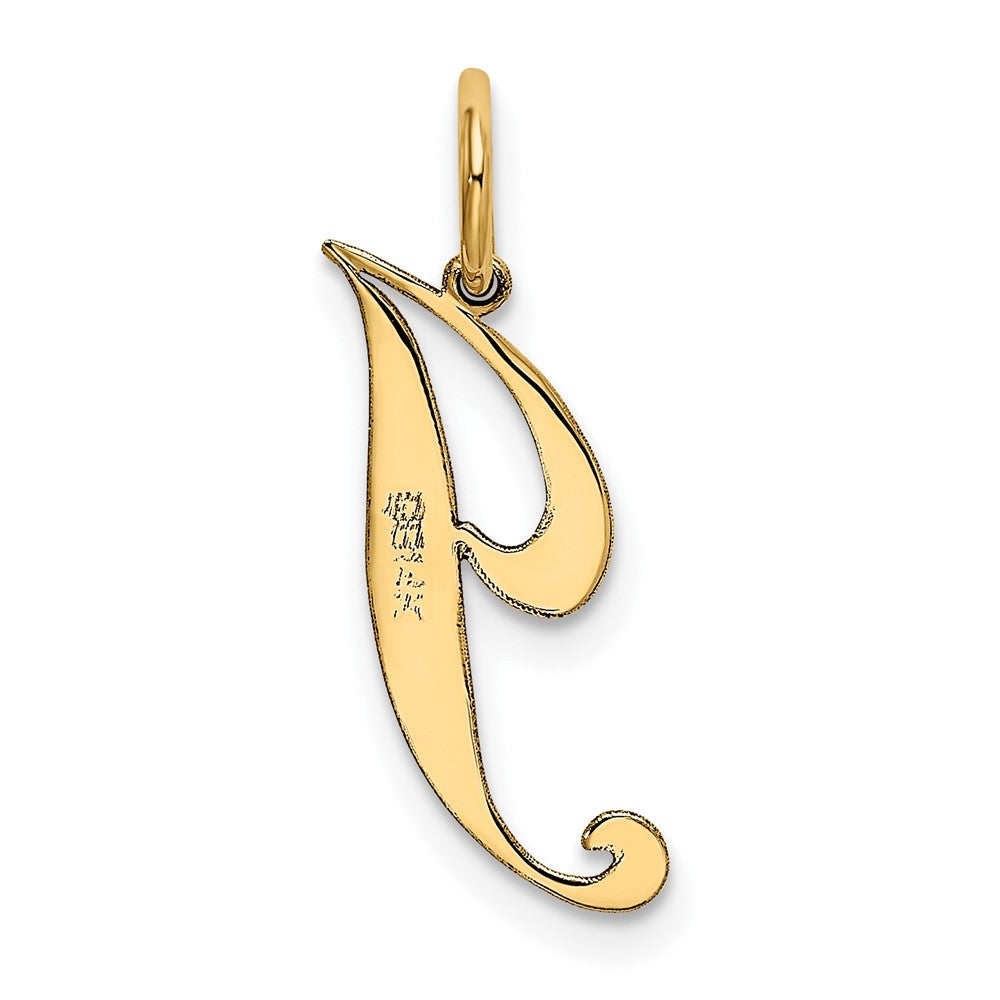10K Gelbgold 10K Klein Fantasie Schreibschrift Initiale J Charm