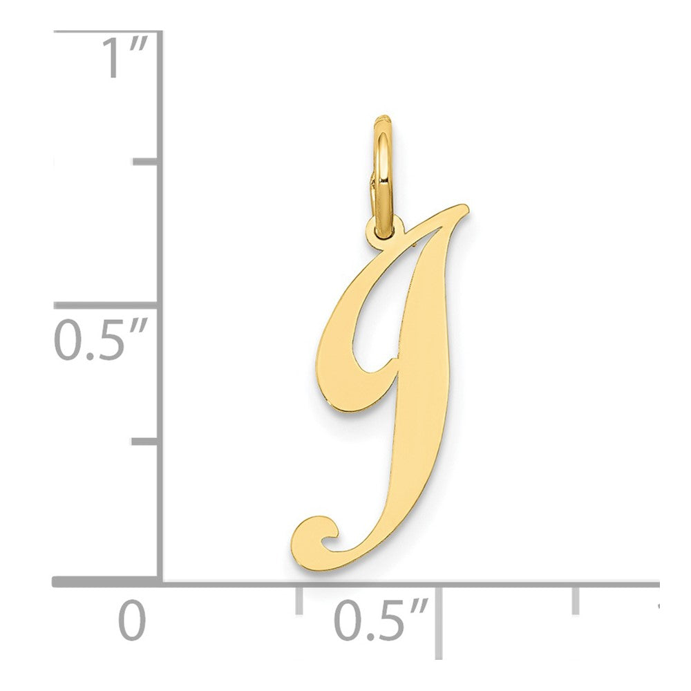 10K Gelbgold 10K Klein Fantasie Schreibschrift Initiale J Charm