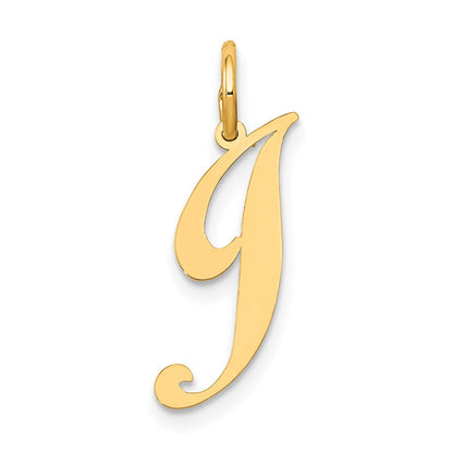 10K Gelbgold 10K Klein Fantasie Schreibschrift Initiale J Charm