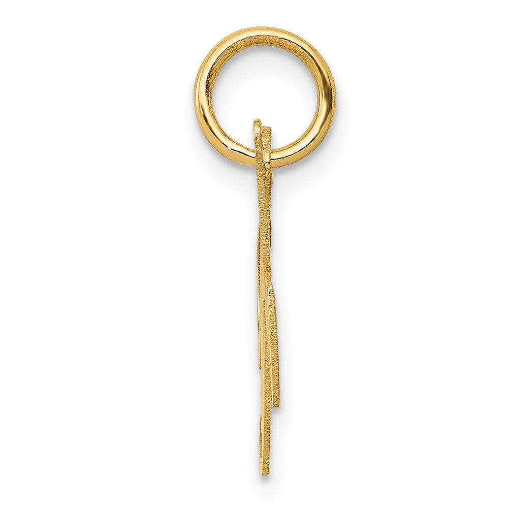 10K Gelbgold 10K Klein Fantasie Schreibschrift Initiale K Charm