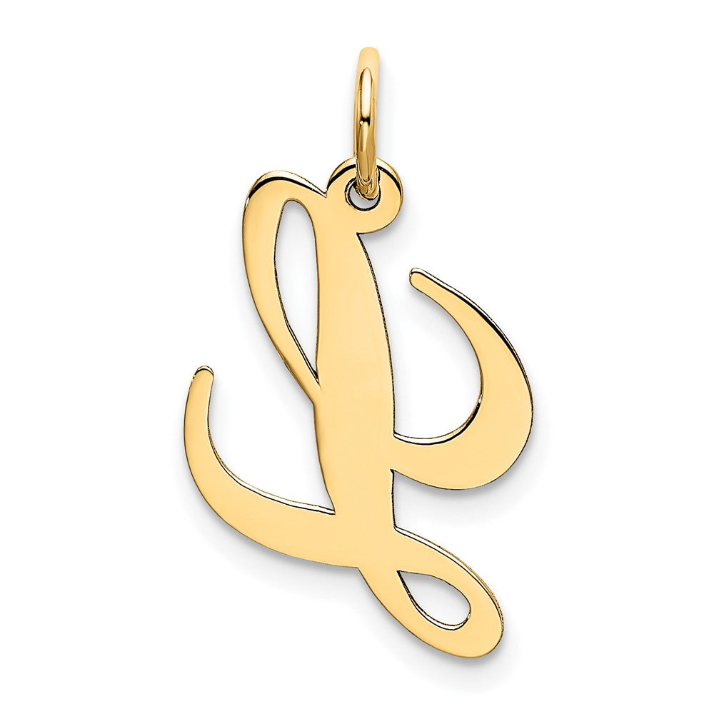 10K Gelbgold 10K Klein Fantasie Schreibschrift Initiale L Charm
