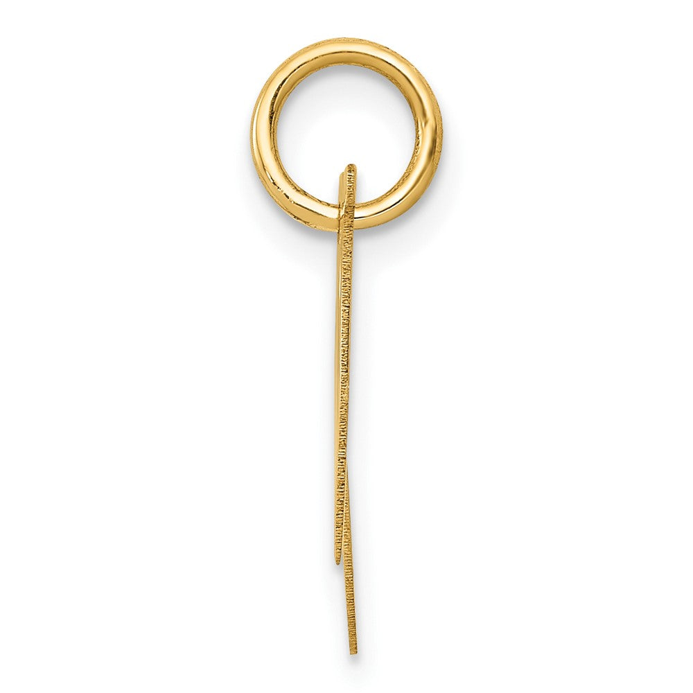 10K Gelbgold 10K Klein Fantasie Schreibschrift Initiale N Charm