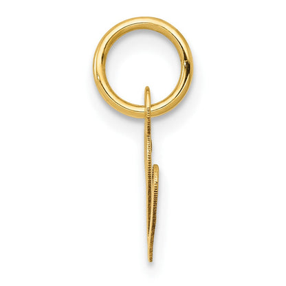 10K Gelbgold 10K Klein Fantasie Schreibschrift Initiale V Charm
