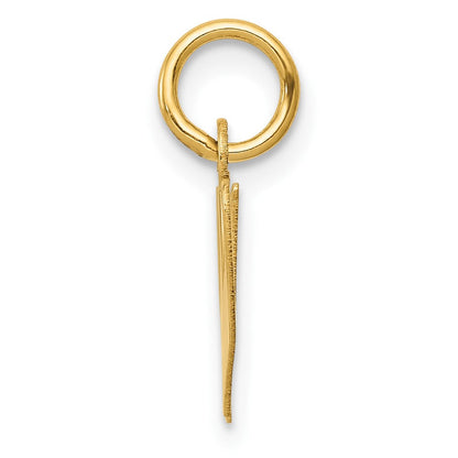 10K Gelbgold 10K Klein Fantasie Schreibschrift Initiale W Charm