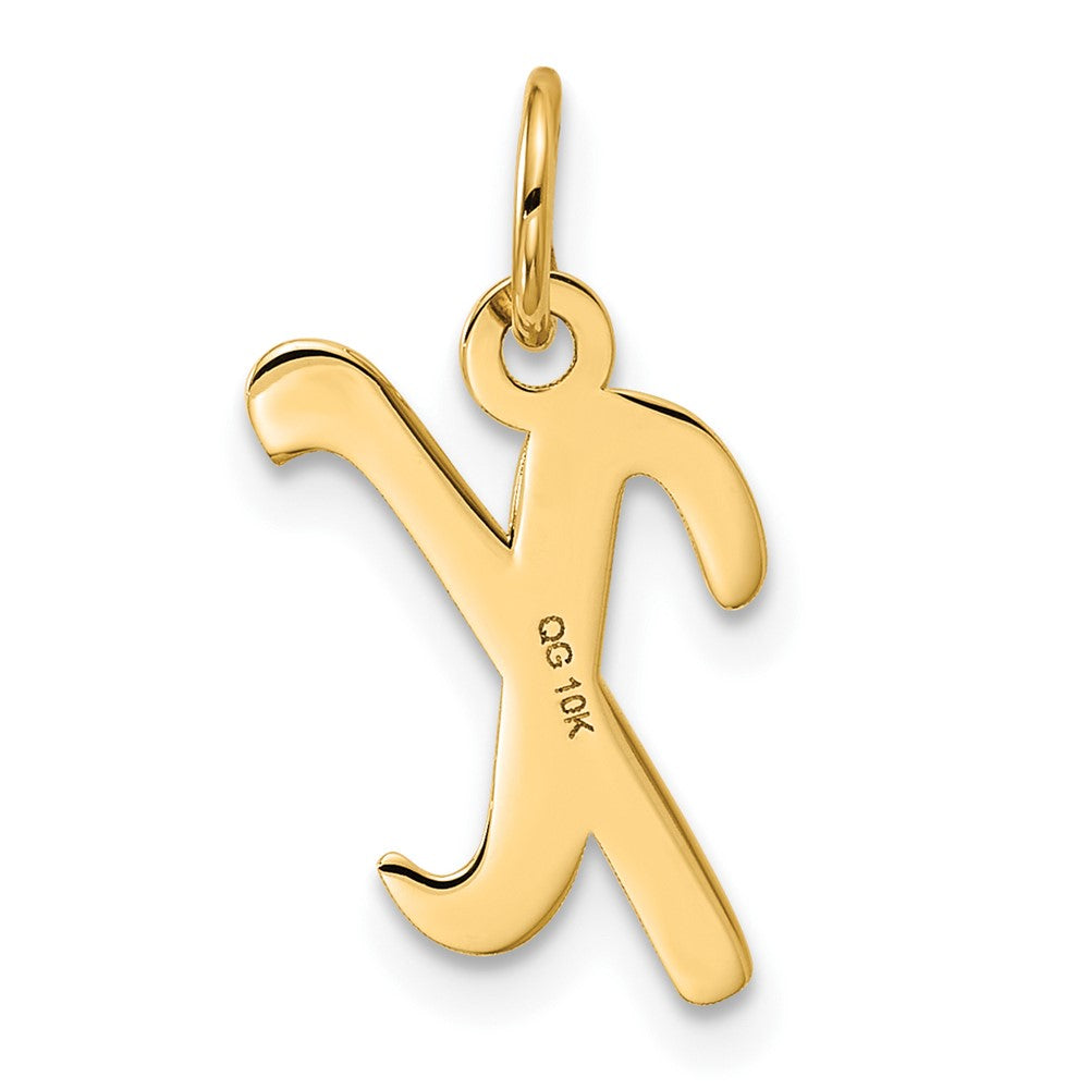 10K Gelbgold 10K Klein Fantasie Schreibschrift Initiale X Charm