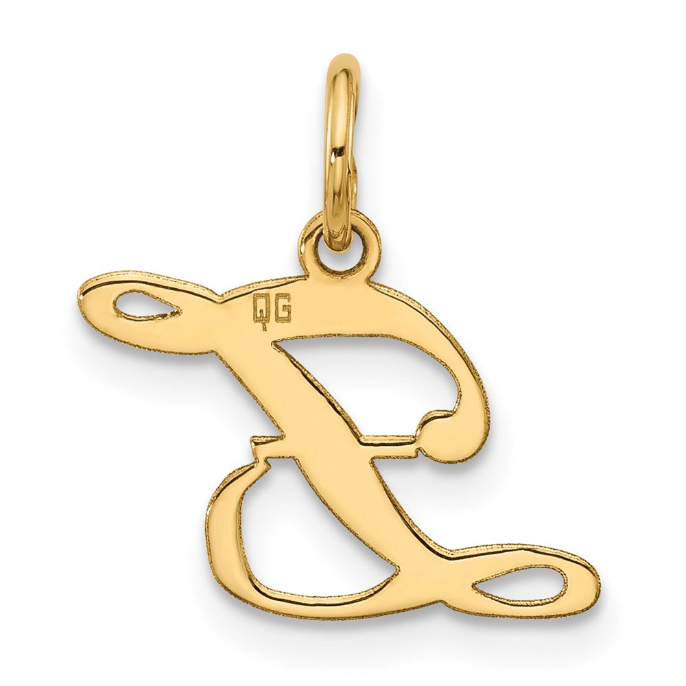 10K Gelbgold 10K Klein Fantasie Schreibschrift Initiale Z Charm