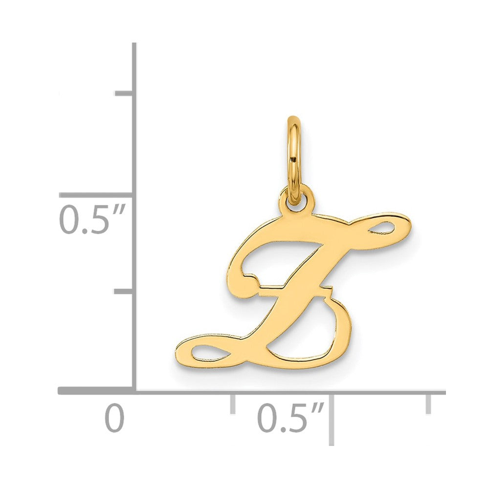 10K Gelbgold 10K Klein Fantasie Schreibschrift Initiale Z Charm