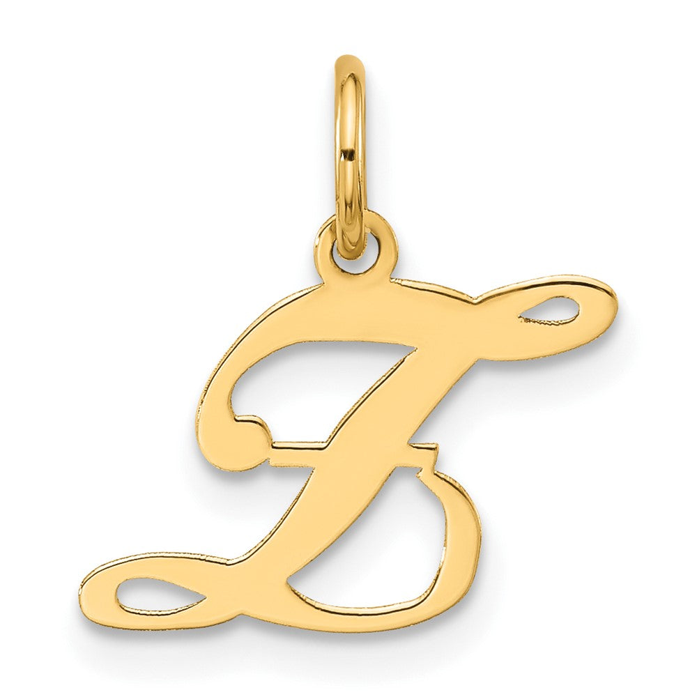 10K Gelbgold 10K Klein Fantasie Schreibschrift Initiale Z Charm