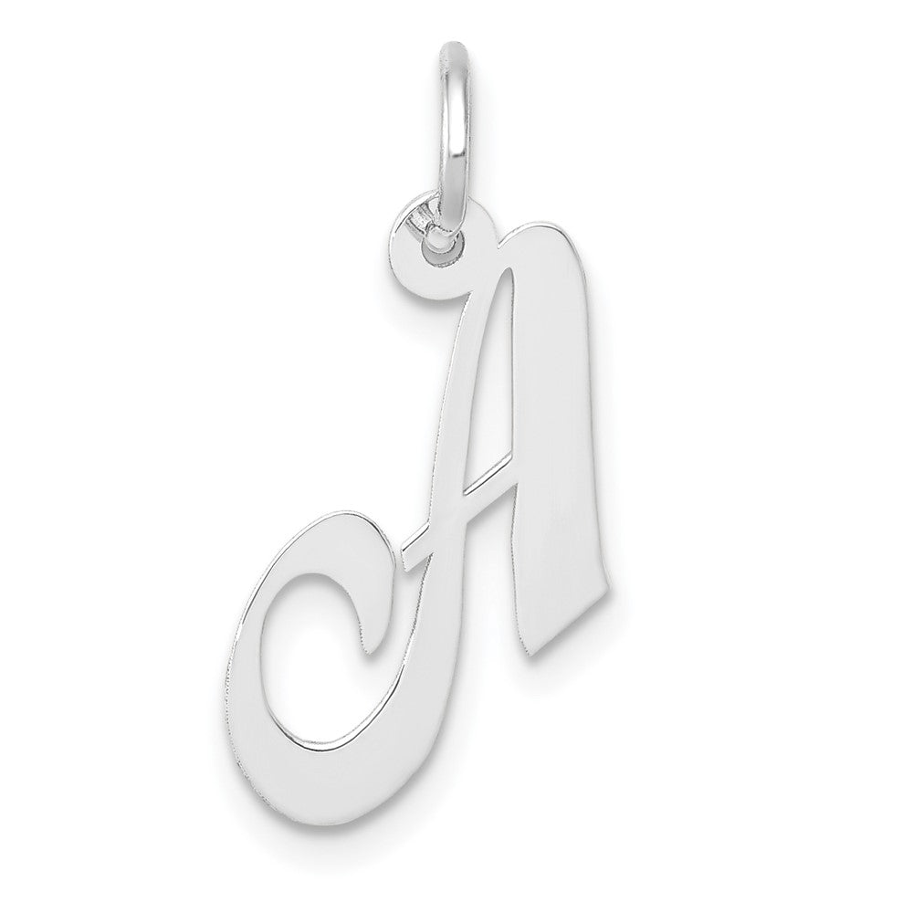 10K Weißgold Klein Fantasie Schreibschrift Initiale A Charm