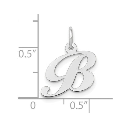 10K Weißgold Klein Fantasie Schreibschrift Initiale B Charm