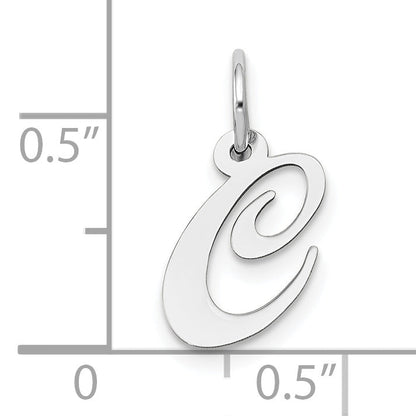 10K Weißgold Klein Fantasie Schreibschrift Initiale C Charm