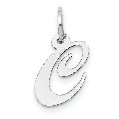 10K Weißgold Klein Fantasie Schreibschrift Initiale C Charm