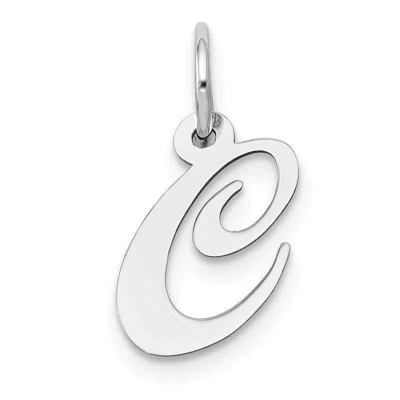 10K Weißgold Klein Fantasie Schreibschrift Initiale C Charm